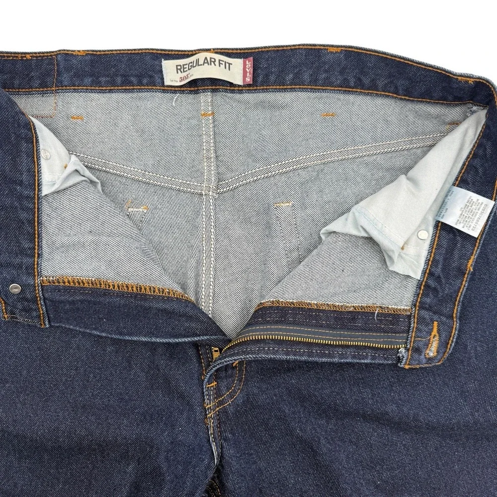 Levi's 505 Regular Fit Jeans Men Tag 40x30 Real 40x29.5  Straight Leg Denim Dark